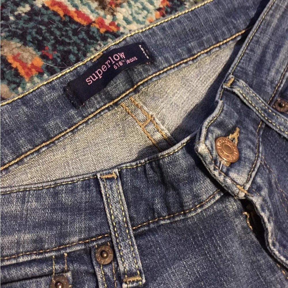 LEVI’S 518 Size 9 Short Jeans Pants Superlow Denim Pre-Owned - Picture 2 of 4